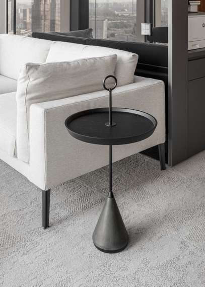 Журнальный столик Pin с кольцом, черный