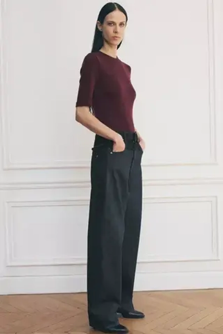 ZARA ДЖИНСЫ BARREL СО СРЕДНЕЙ ПОСАДКОЙ — ZW COLLECTION, СИНИЙ