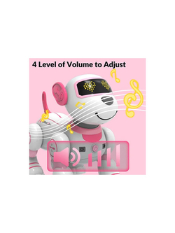 Радиоуправляемый робот-собака Volantex RC Умный друг звук, свет, танцы, розовая