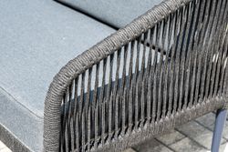 "Канны" лаунж-зона 4-местная плетеная из роупа (веревки), цвет темно-серый