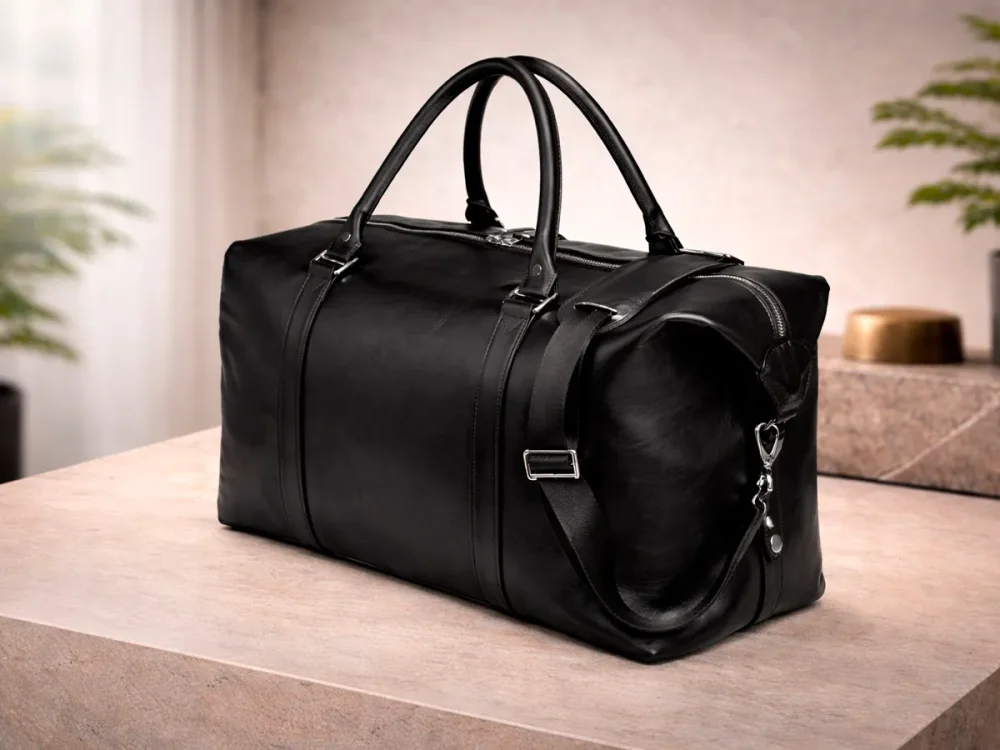 Дорожная сумка из натуральной кожи "Atlas Black"