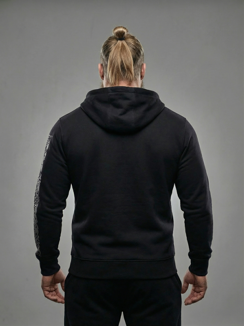 Толстовка с капюшоном и карманом на молнии мужская LEGENDA Варяги черная