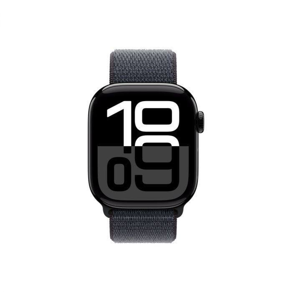 Apple Watch Series 10 46mm Jet Black Aluminum Case with Sport Loop, Ink