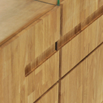 Комод Паво из дуба с подсветкой 140х80х42, 3 двери со стеклом, цвет натуральный