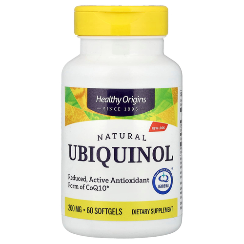 Healthy Origins, натуральный убихинол, 200 мг, 60 капсул