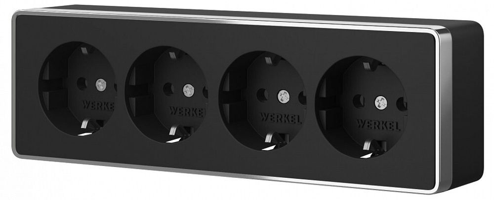 Розетка четверная с заземлением и со шторками Werkel Gallant W5072258