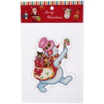 Наклейка на стекло «Снеговик с мешком» 15*20 см