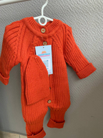 Комбинезон вязаный "Лапша" 2 предмета (Комбинезон + шапка)