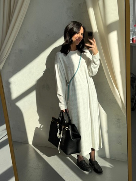 Платье «Косы» молочное