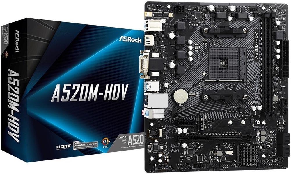 Материнская плата mATX ASRock A520M-HDV