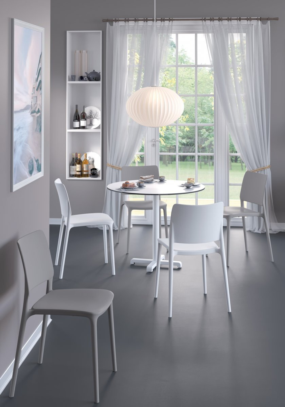 Стул пластиковый Papatya Joy-S, белый