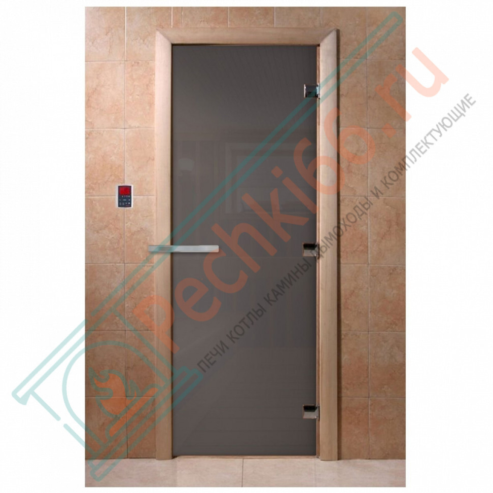 Стеклянная дверь для бани графит 2000х800 (DoorWood) в Кирове