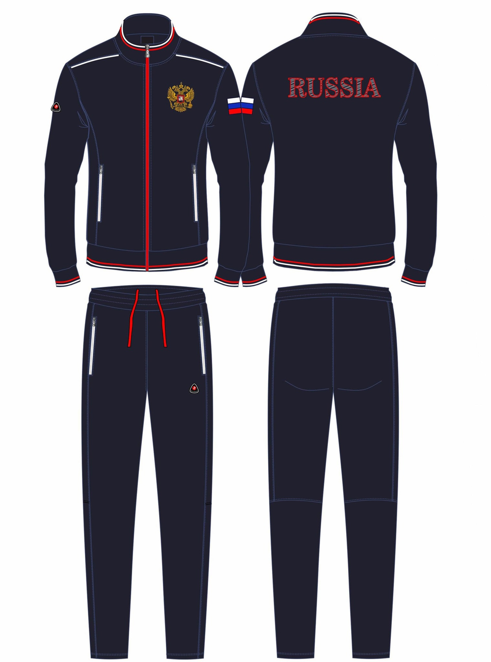 Спортивный костюм Россия плащёвка 15M-RR-1374