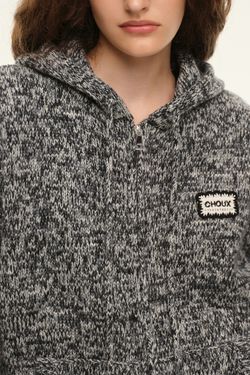 Худи на молнии ((Just comfy)), черно-белый