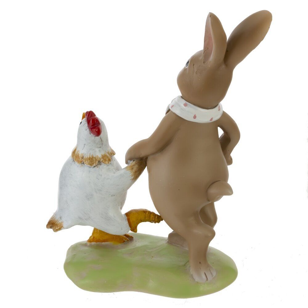 GAEM Фигурка декоративная "Заяц с курицей", L11 W7 H14 см