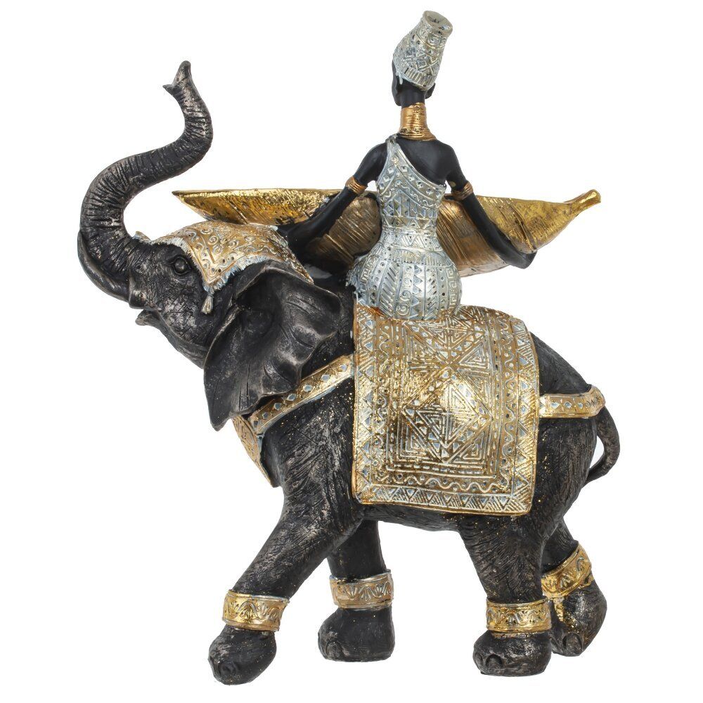 GAEM Фигурка декоративная "Африканка на слоне", L33 W16 H37 см