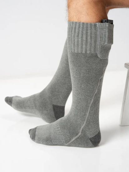 Носки с подогревом RedLaika RL-N-02 (Akk) с аккумуляторами, серые до 4 часов (2600 mAh)