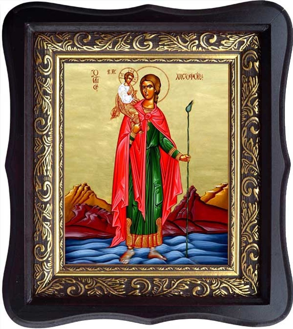 Христофор Святой Псеглавец. Икона на холсте в киоте