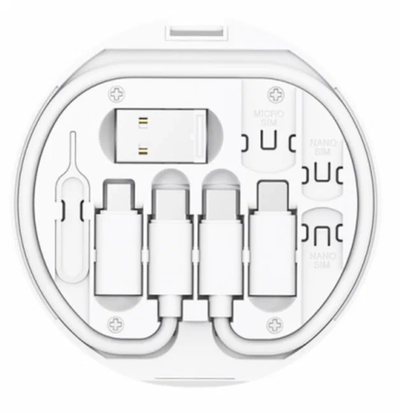 Универсальный кабель WIWU S02 с комплектом переходников 6 в 1 PD 60W (белый)