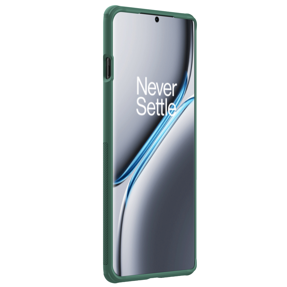 Усиленный двухкомпонентный чехол зеленого цвета (Dark Green) от Nillkin для OnePlus Ace 3 Pro, серия Super Frosted Shield Pro