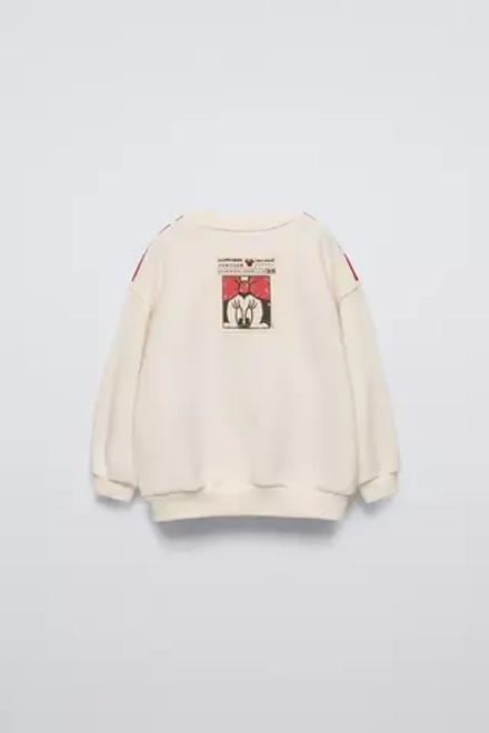 ZARA ТОЛСТОВКА С ПРИНТОМ «МИННИ МАУС» © DISNEY, ЭКРЮ