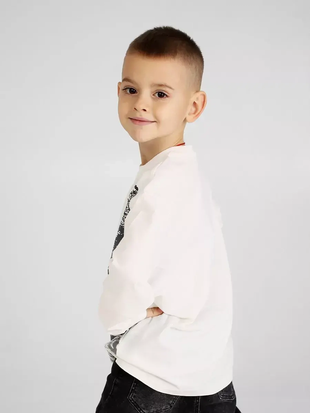 Лонгслив школьный для мальчика с принтом