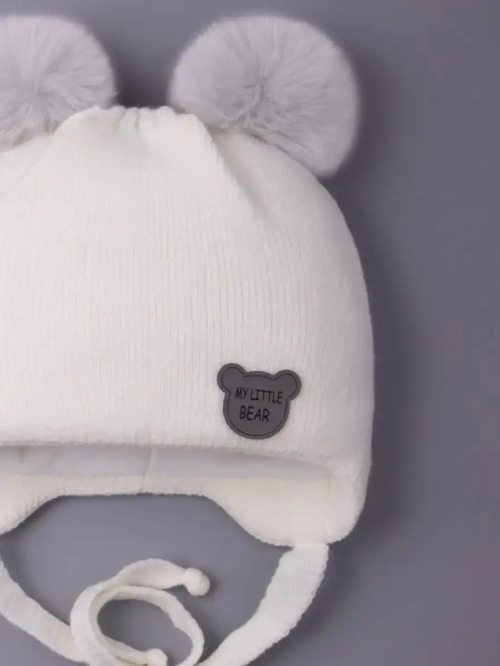 Шапка детская зимняя вязаная с ушками