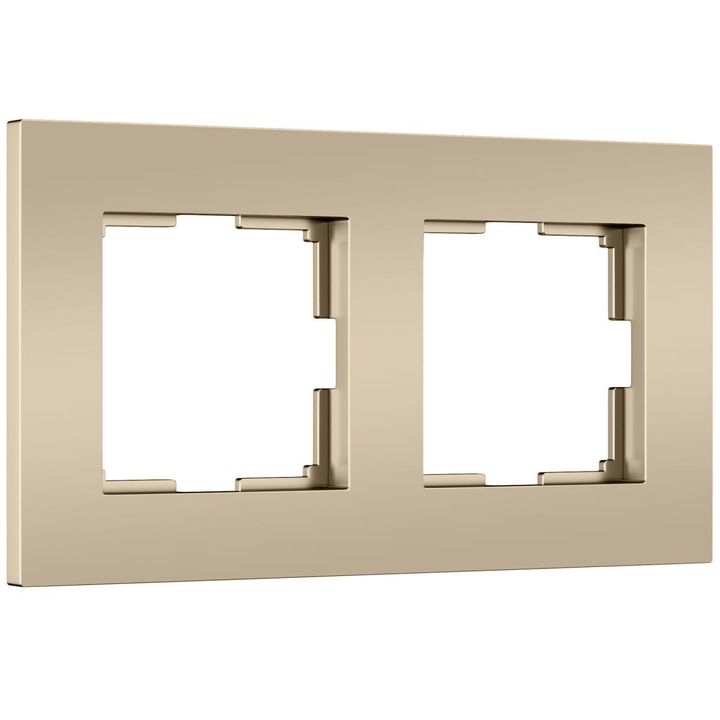 Рамка на 2 поста Slab шампань софт W0022911 a071624
