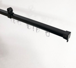 Карниз металлический Шар Ост двухрядный d16 мм со второй направляющей, цвет черный