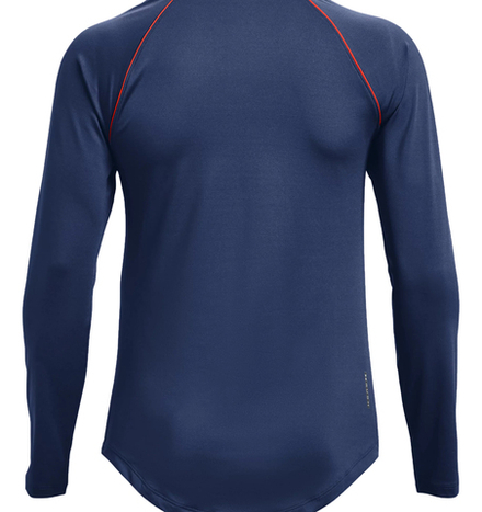 Женская теннисная футболка   Under Armour Rush HeatGear Mesh Long Sleeve W - indigo/metallic silver# XS