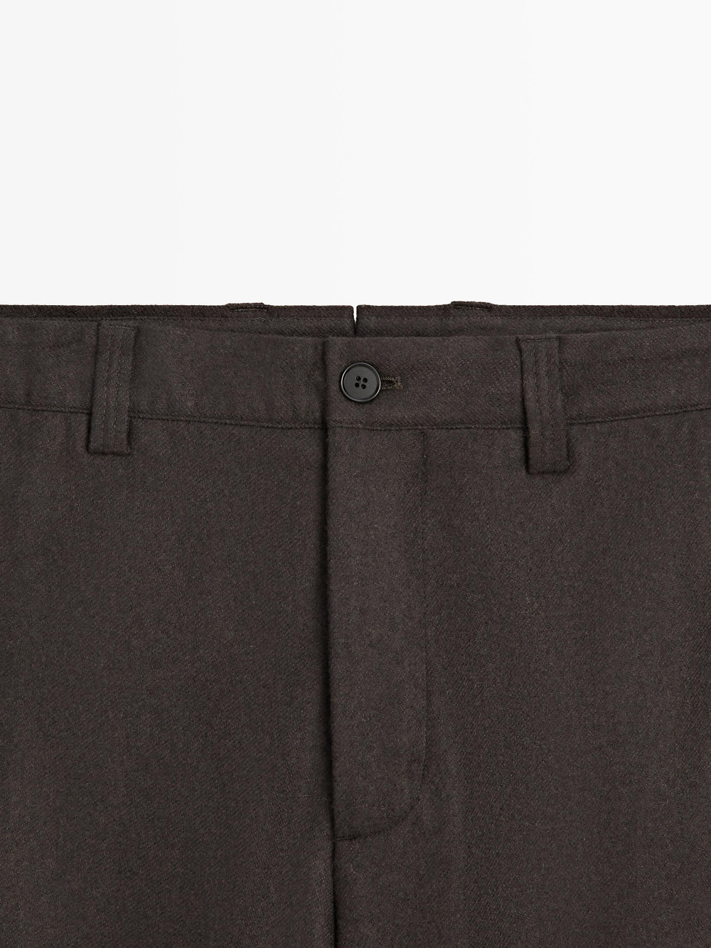 Massimo Dutti Брюки из шерстяной смеси Total Look, коричневый