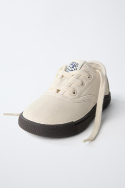 ZARA КЕДЫ ИЗ ХЛОПКА, БЕЛЫЙ