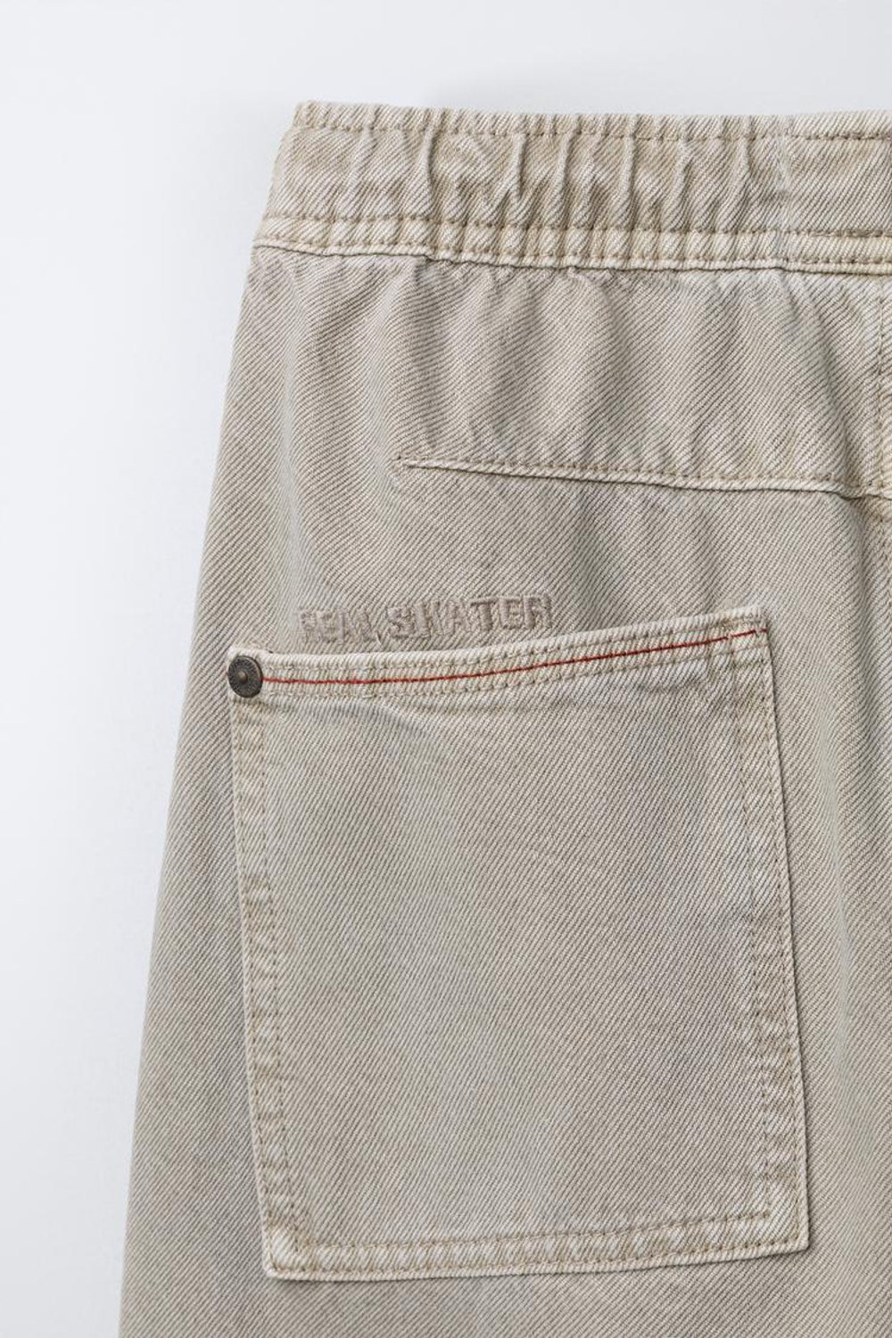 ZARA БРЮКИ BAGGY ИЗ САРЖИ, КАМЕННО-СЕРЫЙ