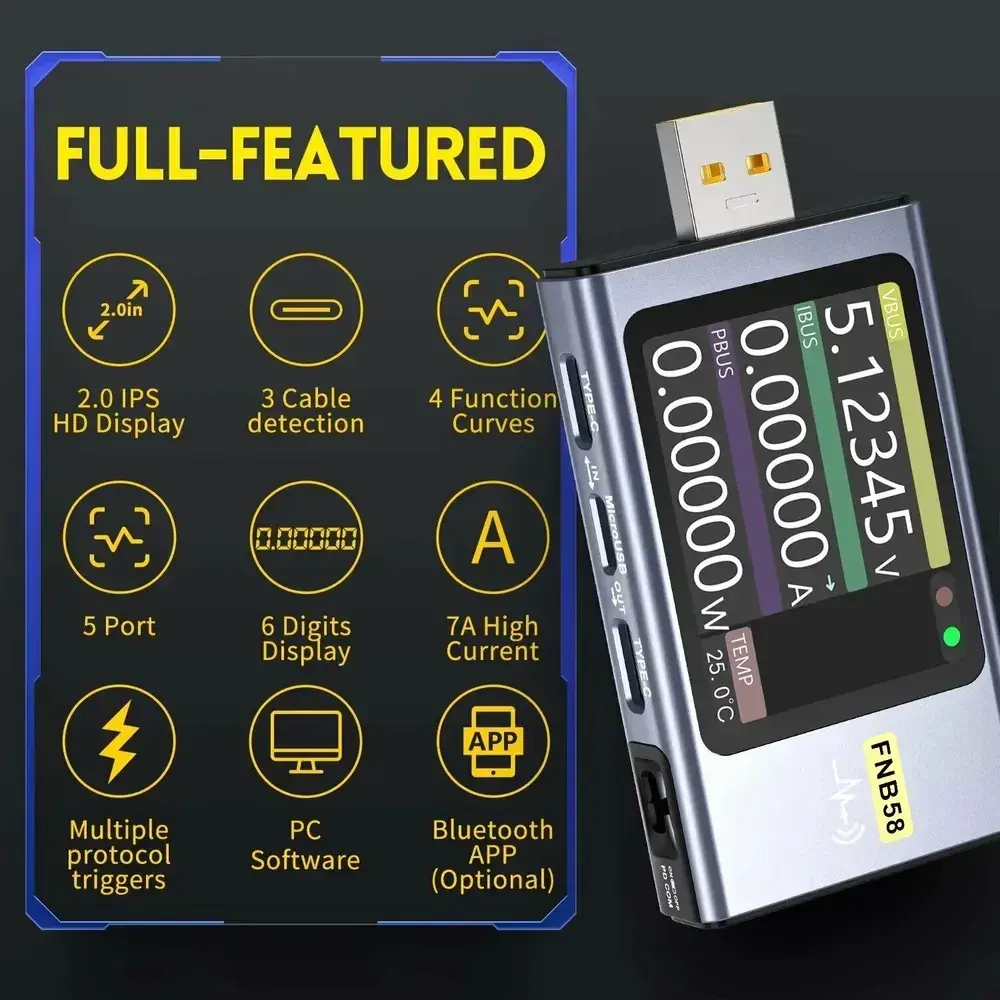 Тестер USB Fnirsi FNB58 Bluetooth