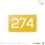 Номер на дверь 274, табличка на дверь для офиса, квартиры, кабинета, аудитории, склада, желтая 120х70 мм, Айдентика Технолоджи