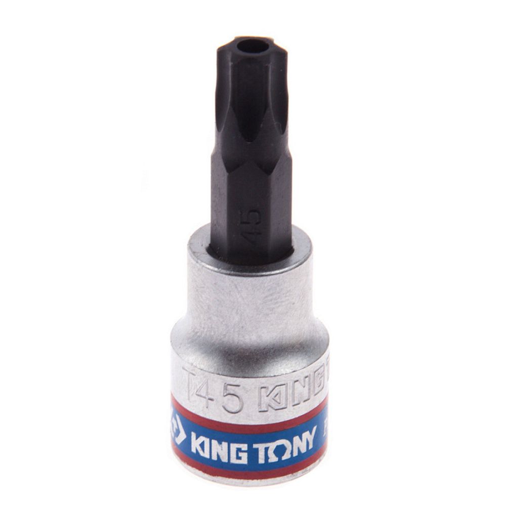 Насадка (бита) торцевая 3/8&amp;quot;, TORX с отверстием, T45, L = 50 мм KING TONY 302745