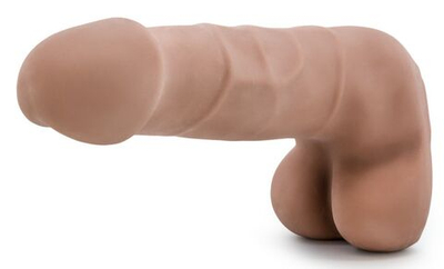Кофейный фаллоимитатор с мошонкой Suave - 17,78 см. (Цвет: кофейный)