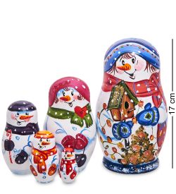 Народные промыслы МР-13/ 6-D Матрешка 5м «Снеговик»