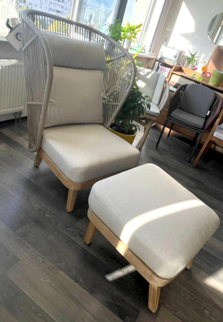 Пуф с подушкой Tagliamento Mali, натуральный