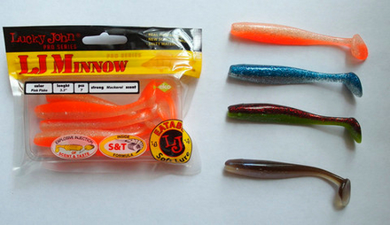 Мягкая приманка Lucky John MINNOW 3.3in (84 мм), цвет T05, 7 шт/уп