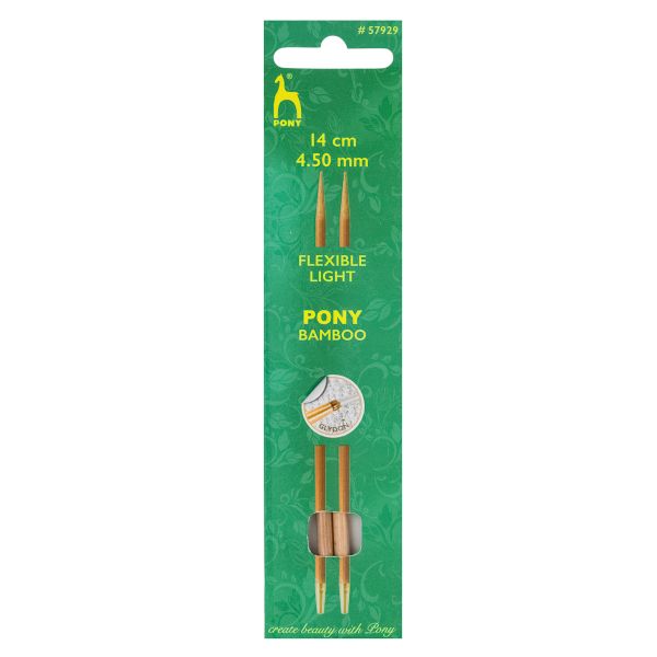 Спицы съемные Pony Bamboo ⌀4.5 мм, 14 см, бамбук, 2 шт, 57929