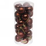 Новогодние шары 4 см (набор 24 шт) «Микс фактур», шоколад