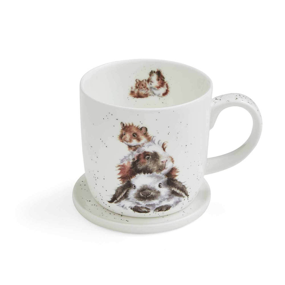 Royal Worcester Кружка Wrendale Designs 290 мл со свинкой и блюдцем