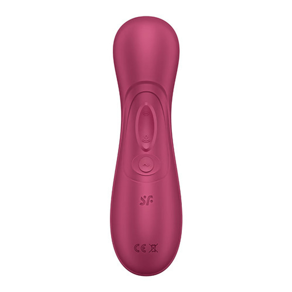 Вакуумно-волновой стимулятор клитора с вибрацией Satisfyer Pro 2 Liquid Air Connect App, бордовый