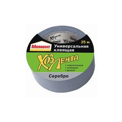 Клейкая лента Момент 1161083 Хозлента универсальная серебро 25 м.