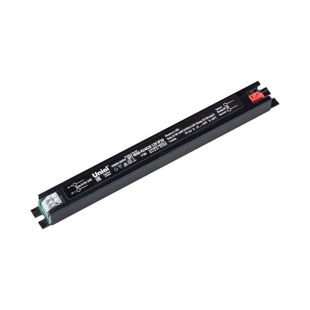UET-WAK-024A20 12V IP20 Блок питания ультратонкий. 24Вт. Металлический корпус. TM Uniel