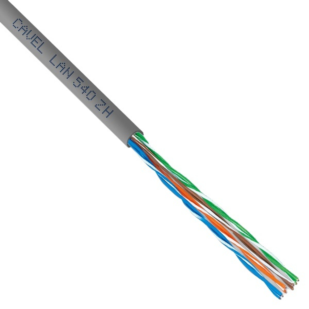 Кабель витая пара LAN 540 ZH неэкранированный U/UTP 4х2хAWG24 cat 5e LSZH [300м] Cavel (провод для интернета) LAN 540 ZH