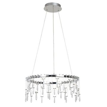 Подвесная люстра LED 40W 4000K 1019/02 SP-46 хром/прозрачный Rotondo Divinare