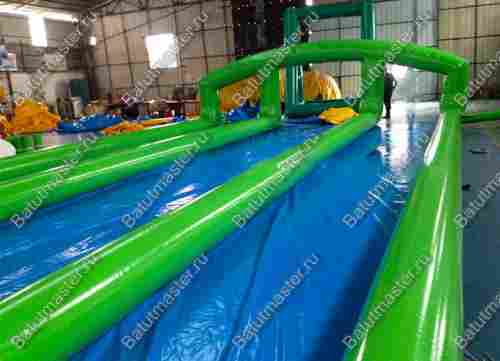 Водная горка без надувного дна, на подкачке ТУРБО "Хит", тройная, 120*6*2 м
