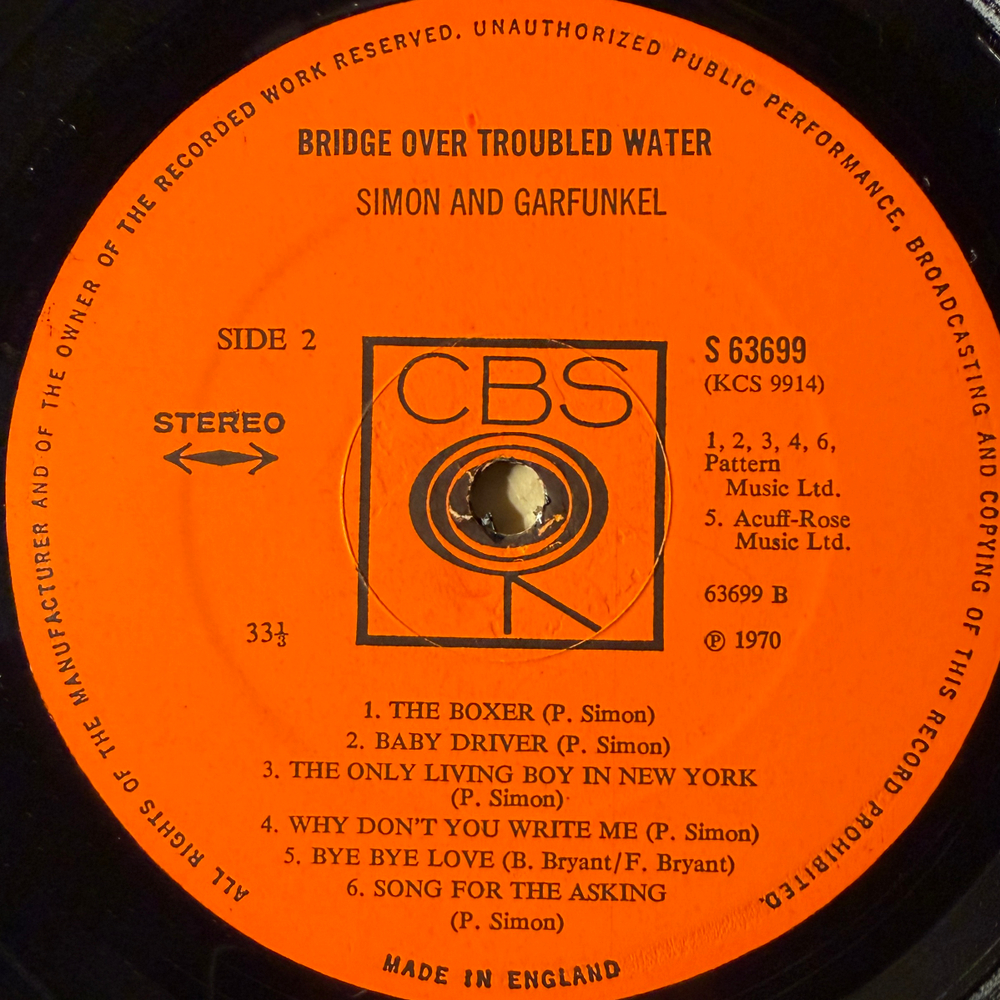 Simon And Garfunkel ‎– Bridge Over Troubled Water (Англия 1970г.)